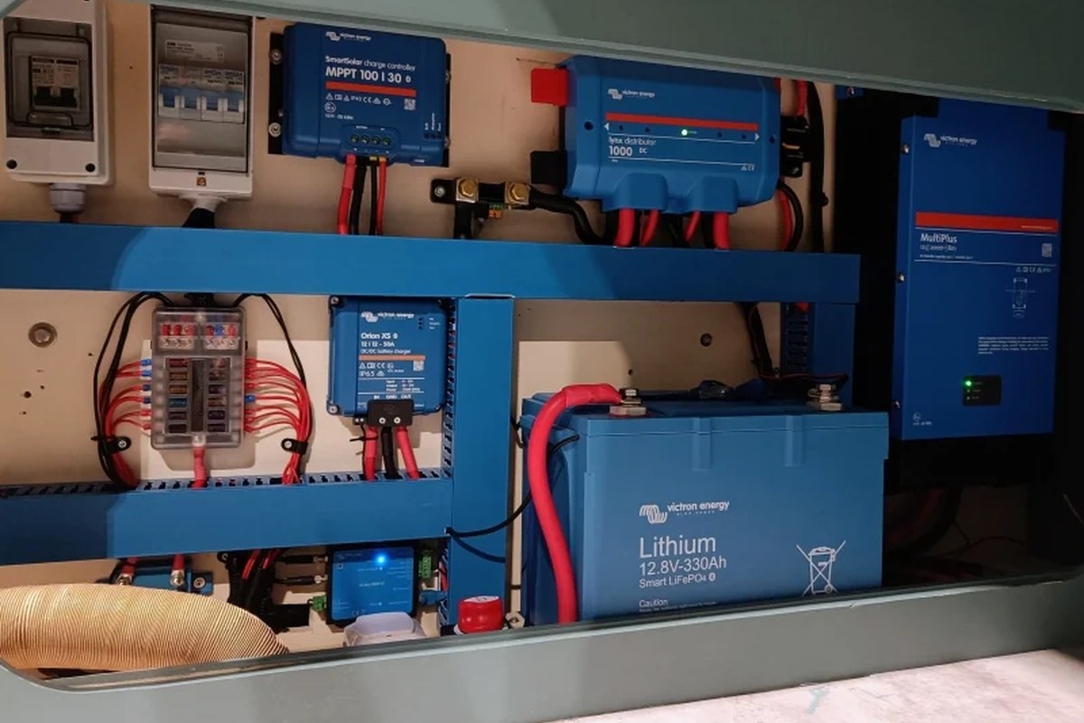 Gecombineerde AC- en DC-elektrische installatie in een camper
