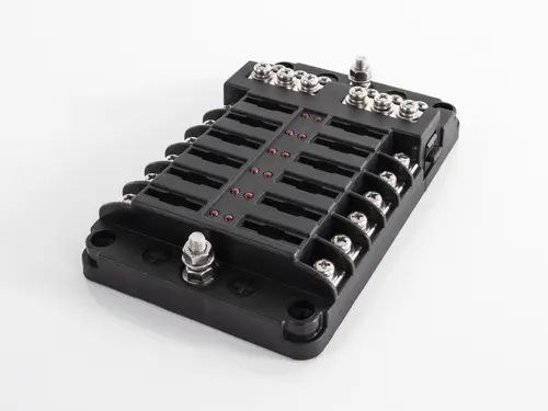 Fuse holder | ATO 12x | Transprant cover + led + verdeelstrook