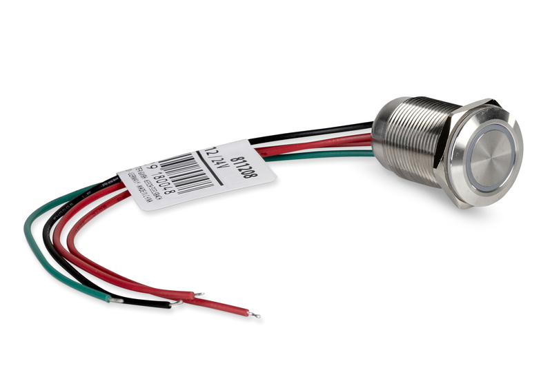LED-dimmer, roestvrij staal, rond, 12V/30W, Ø19mm